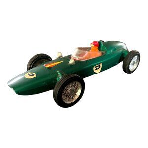 Vintage B.R.M. No.1415 Green Racing Car Toy With Driver Figure Hong Kong